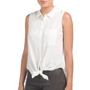 Theory Hekanina 100% Silk High-low Sleeveless Top